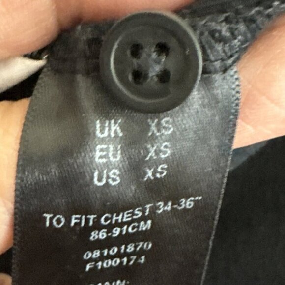 Asos Women's XS 100% Organic‎ Cotton Contrast Collar Polo Shirt Black Blue - Picture 11 of 14